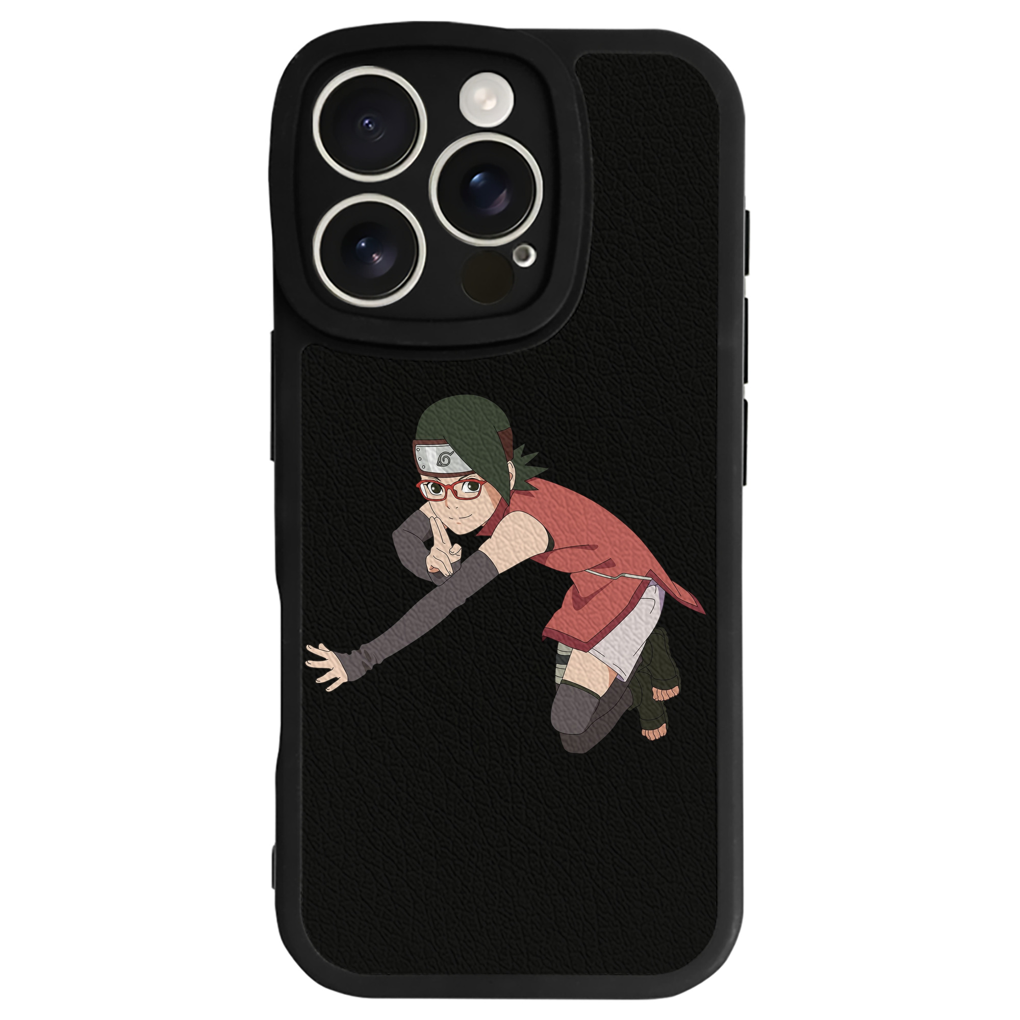 （画像用） NARUTO -ナルト- うちは サラダ Uchiha Sarada 【iPhone 16シリーズ対応】シリコンスマホケース（レザー調） 材質：シリコン